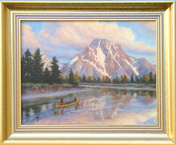 "Teton Morning", oils on masonite